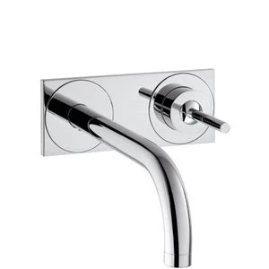 SET DE FINITION AXOR UNO chromé mural encastrú avec bec  22,5 cm,plaque d?corative