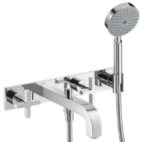 MELANGEUR BAIGNOIRE DUO-COMMANDE AXOR CITTERIO chromé set de finition mural encastr?, avec garniture de douche