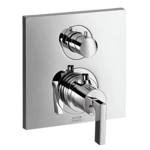SET DE FINITION AXOR CITTERIO chromé p/thermost.encastre a/ robinet d'arret + inverseur - poignee droite