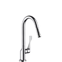MELANGEUR DE CUISINE MONO-COMMANDE AXOR CITTERIO chromé a/douchette extractible - bec pivotant