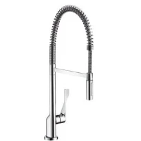 MELANGEUR DE CUISINE MONO-COMMANDE AXOR CITTERIO inox a/douchette extractible sur ressort