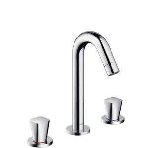 MELANGEUR DE LAVABO 3-TROUS HANSGROHE LOGIS chromé bec fixe comfortzone 150, avec vidage