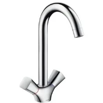 Hansgrohe Logis mélangeur cuisine bec pivotant chromé quickclean mousseur, débit 12L/min