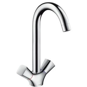 Hansgrohe Logis mélangeur cuisine bec pivotant chromé quickclean mousseur, débit 12L/min