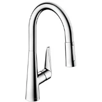 MELANGEUR DE CUISINE MONO-COMMANDE HANSGROHE TALIS S inox comfortzone 200 avec douchette extractible