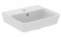 Ideal Standard Connect Air Cube lave-mains 400 x 350 mm - blanc - avec trou de robinet - avec trop-plein