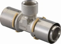 Uponor S-Press laiton té réduit avec filetage femelle 90° FFF 40 x 3/4 F x 40 mm