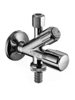 ROBINET D'ARRET ANGL SCHELL COMFORT 1/2 chromé a/clapet anti-retour et raccord pour lessiveuse