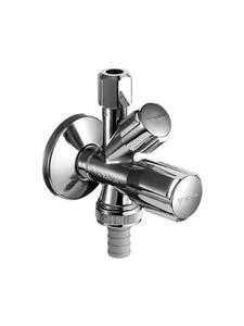 Schell Comfort combi hoekstopkraan 1/2 x 3/4 x 10 mm - chroom - met terugslagklep en aansluiting (vaat)wasmachine
