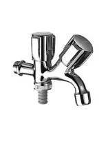 ROBINET DE SERVICE DOUBLE SCHELL COMFORT 1/2 M combi a/ sorties pour evier et tuyau d'arrosage separee