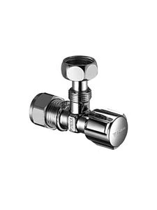 Schell Comfort haakse hoekstopkraan 15 x 3/8 - chroom - zonder rozet - met wartelmoer - knelaansluiting