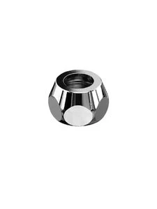 Schell moer 10 x 1/2 F - chroom - met knelring