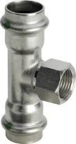 Viega Sanpress Inox té réduit avec filetage femelle FFF 15 x 1/2 F x 15 mm