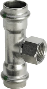 Viega Sanpress Inox verloop T-stuk met binnendraad FFF 15 x 1/2 F x 15 mm