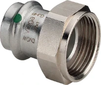 Viega Sanpress Inox raccord union en 2 pieces avec ecrou libre FF 15 x 1/2 F