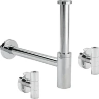 SIPHON BOUTEILLE VIEGA ELEGANTA 5/4 chromé laiton set incl 2 robinet d'arret angl.=art 440190+556150
