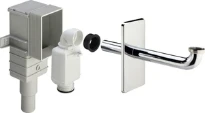 Viega PP siphon encastré pour lavabo 5/4 x 40/50 mm - chromé - in hauteur réglable - convient pour lavabo PMR