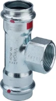 Viega Prestabo acier zingué té réduit avec filetage femelle FFF 15 x 1/2 F x 15 mm