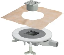 SIPHON DE SOL VIEGA ADVANTIX DN 50 gris synthetique, support + cadre en rvs