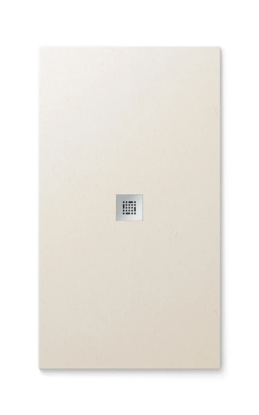 Fiora Essential douchebak 1200 x 900 x 22 mm - textuur pizarra gebroken wit - afvoeropening centraal