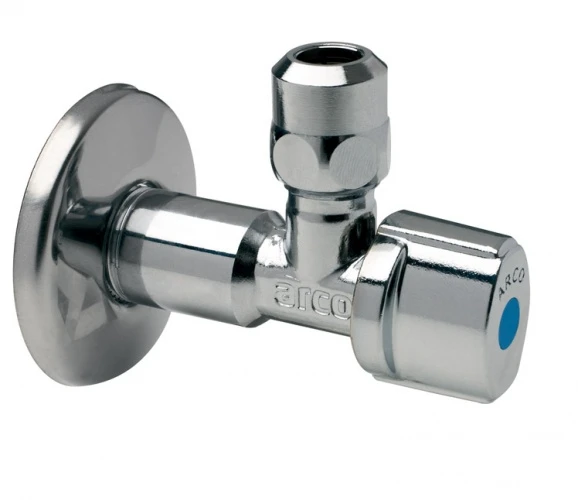 Arco A-80 robinet d'arret équerre à bille avec clapet anti-retour MF 1/2 x 10 mm - chromé - Belgaqua