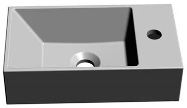 Procasa Thiny lave-mains 400 x 220 mm - blanc - marbre artificiel - avec trou de robinet droite - sans trop-plein