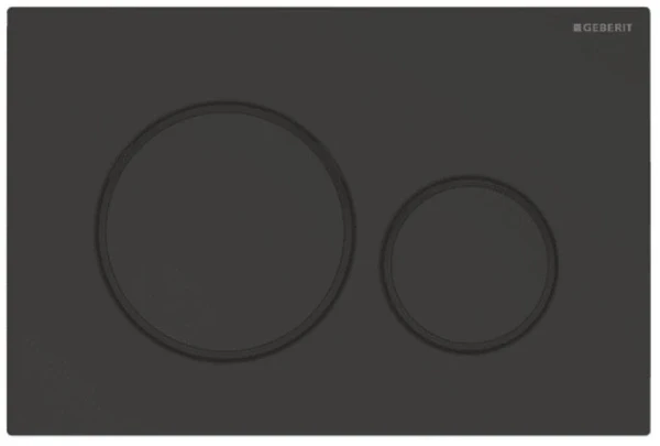 Geberit Sigma 20 plaque de commande - noir mat - avec 2 touches - anneaux design en noir