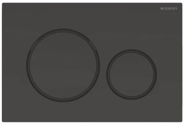 Geberit Sigma 20 plaque de commande - jet black ral 9005 - avec 2 touches anneaux design en noir mat