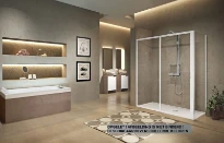 PORTE DE DOUCHE COULISSANTE NOVELLINI LUNES 2.0 102 - 195 ! blanc aqua réglable 102/108