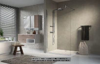 CLOISON FIXE NOVELLINI LUNES H 87 - 195 ! cm chromé mat transparent regl.87-88,5