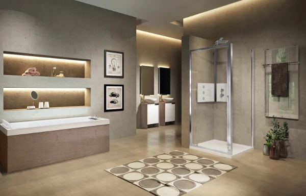 Novellini Lunes 2.0 G porte de douche pivotante 900 x 1950 mm - blanc - transparent (réglable 840-900 mm)