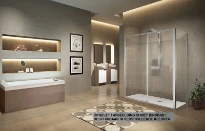 PORTE DE DOUCHE COULISSANTE NOVELLINI LUNES 2.0 102 - 195 ! blanc transparent réglable 102/108 -droite