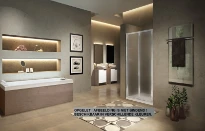 PORTE DE DOUCHE PLIANTE. NOVELLINI LUNES 2.0 84 - 195 ! blanc transparent réglable 84/90