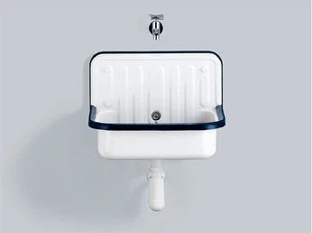 Laufen Classics déversoir 510 x 360 mm - blanc - acier émaillé - avec bord noir - avec crépine - blanc