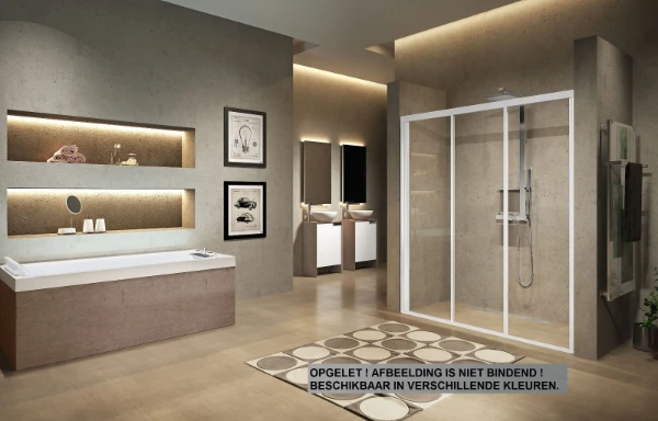 SCHUIF DOUCHEDEUR NOVELLINI LUNES 2.0 90 - 195 ! chroom transparant regelbaar 90/96