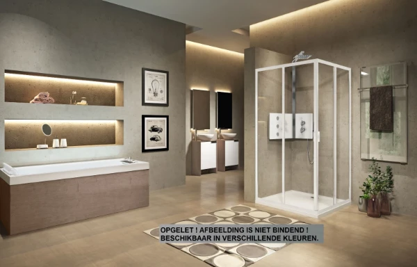 HOEKINSTAP DOUCHEDEUR NOVELLINI LUNES 2.0 75 - 195 ! mat chroom aqua