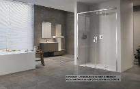 PORTE DE DOUCHE COULISSANTE NOVELLINI OPERA 117 - 200 ! chromé mat transparent réglable 117/121
