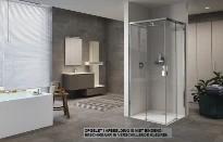 PORTE DE DOUCHE ACCES D'ANGLE NOVELLINI OPERA 87 - 200 ! blanc mat transparent gauche - réglable 87/89
