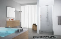 PORTE DE DOUCHE PIVOTANTE NOVELLINI GIADA 87 - 195 ! blanc transparent réglable 87/90 - droite