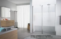 PORTE DE DOUCHE PIVOTANTE NOVELLINI GIADA 102 - 195 ! blanc transparent réglable 102/108 - gauche
