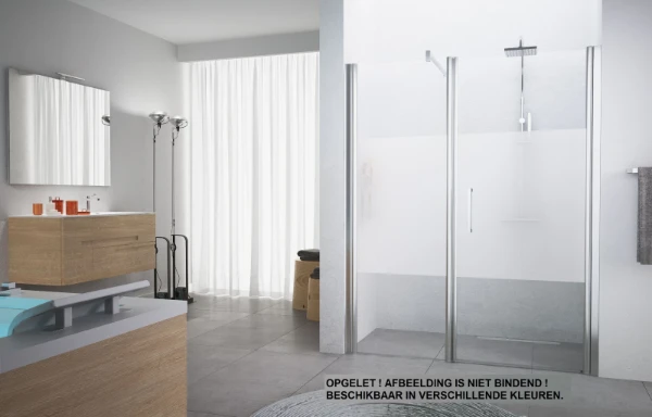 DRAAI DOUCHEDEUR NOVELLINI GIADA 150 - 195 ! mat chroom transparant regelbaar 150/156 - links