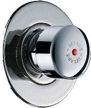 DOUCHE KRAAN DELABIE TEMPOSTOP 3/4 M X 3/4 M inbouwmodel - met rozet (diam.70 mm) voor paneel