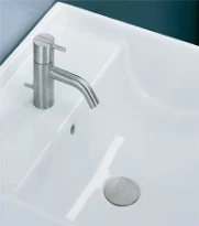 MELANGEUR DE LAVABO VOLA blanc a/ bec fixe, vidage 5/4