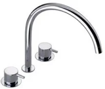 MELANGEUR DE CUISINE VOLA chromé 3-trous avec bec d'ecoulement orientable 220mm et mousseur