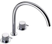 MELANGEUR DE CUISINE VOLA chromé 3-trous avec bec d'ecoulement orientable 220mm et mousseur