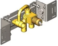 Vola boitier encastré mitigeur 1 bouton - bouton droite - bec d'écoulement fixe gauche