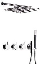 MELANGEUR DE DOUCHE A ENCASTRER VOLA 3/4 chromé 3/4 a/inverseur, douche à main/de pluie (plafond)