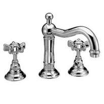 MELANGEUR DE LAVABO 3-TROUS COTTAGE DAMES ANGLAISES chromé avec vidage