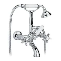 Cottage Dames Anglaises mitigeur bain chromé avec inverseur-douchette-support-flexible