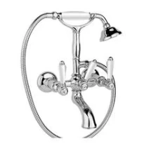 Cottage Petit Mont Blanc mélangeur bain nickel avec inverseur-douchette-support-flexible